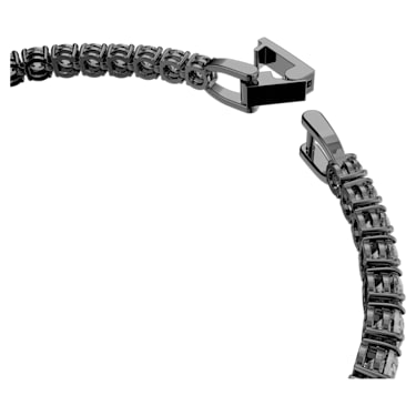 Tennis Deluxe 手链, 圆形切割, 灰色, 镀钌 - Swarovski, 5514655