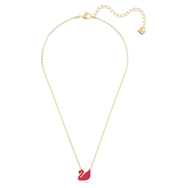 Swarovski Iconic Swan 链坠, 天鹅, 小号, 红色, 镀金色调 - Swarovski, 5527407