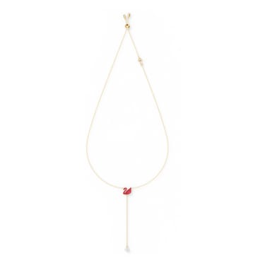 Swarovski Iconic Swan 项链, 天鹅, 红色, 镀金色调 - Swarovski, 5527408