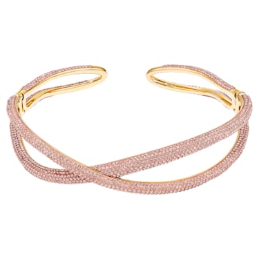 Tigris 束颈项链, 粉红色, 镀金色调 - Swarovski, 5534515