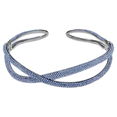 Tigris 束颈项链, 蓝色, 镀钌 - Swarovski, 5534519