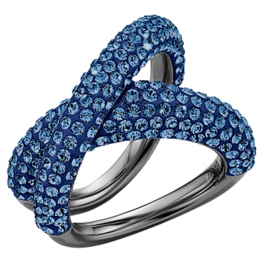 Tigris 戒指, 蓝色, 镀钌 - Swarovski, 5534533