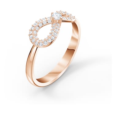 Swarovski Infinity 戒指, Infinity, 白色, 镀玫瑰金色调 - Swarovski, 5535405