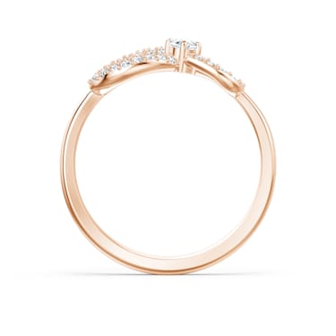 Swarovski Infinity 戒指, Infinity, 白色, 镀玫瑰金色调 - Swarovski, 5535405