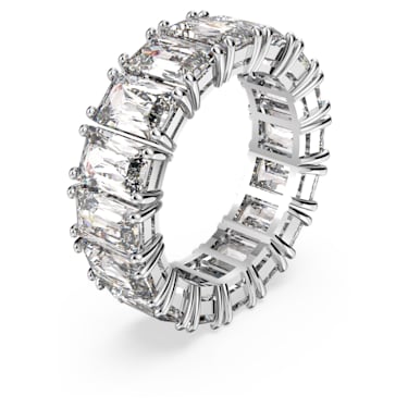 Vittore 戒指, 矩形切割, 白色, 镀铑 - Swarovski, 5562129