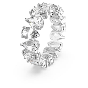 Vittore 戒指, 水滴切割, 白色, 镀铑 - Swarovski, 5563966