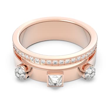 Thrilling 戒指, 混合切割, 白色, 镀玫瑰金色调 - Swarovski, 5572917