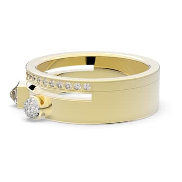 Thrilling 戒指, 混合切割, 白色, 镀金色调 - Swarovski, 5572919