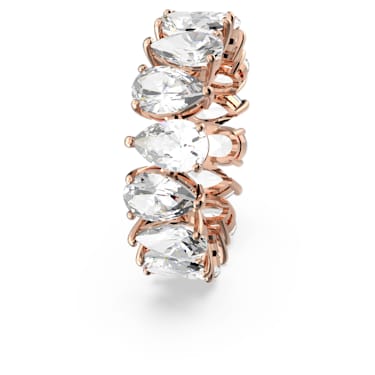Vittore 戒指, 水滴切割, 白色, 镀玫瑰金色调 - Swarovski, 5585425