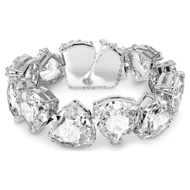 Millenia 手链, 超大仿水晶, 三菱形切割, 白色, 镀铑 - Swarovski, 5599194