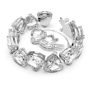 Millenia 手链, 超大仿水晶, 三菱形切割, 白色, 镀铑 - Swarovski, 5599194