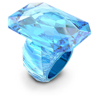Lucent 个性戒指, 超大仿水晶, 八角形切割, 蓝色 - Swarovski, 5600223