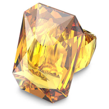 Lucent 个性戒指, 超大仿水晶, 八角形切割, 黄色 - Swarovski, 5607358