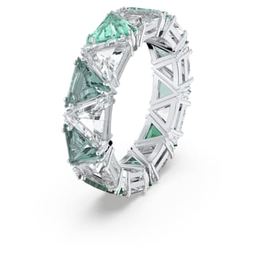 Ortyx 个性戒指, 三角形切割, 绿色, 镀铑 - Swarovski, 5608529