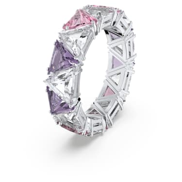 Ortyx 个性戒指, 三角形切割, 紫色, 镀铑 - Swarovski, 5608532