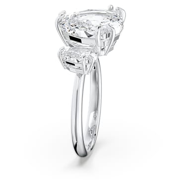 Millenia 开口戒指, 三菱形切割, 白色, 镀铑 - Swarovski, 5609005