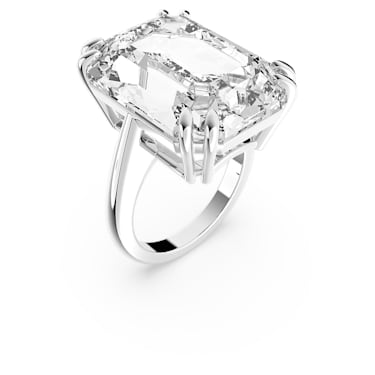 Mesmera 个性戒指, 八角形切割, 白色, 镀铑 - Swarovski, 5610383