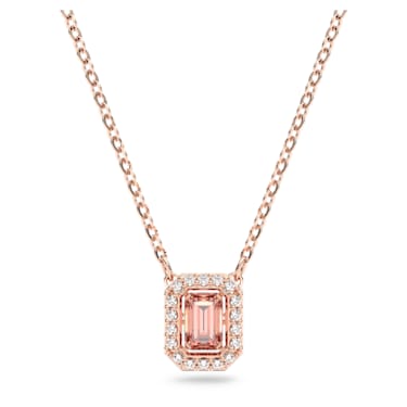 Millenia 项链, 八角形切割, 粉红色, 镀玫瑰金色调 - Swarovski, 5614933
