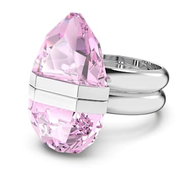 Lucent 戒指, 磁扣, 梨形切割, 粉红色, 镀铑 - Swarovski, 5620711