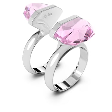 Lucent 戒指, 磁扣, 梨形切割, 粉红色, 镀铑 - Swarovski, 5620711