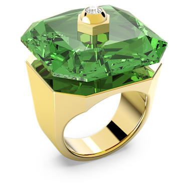 Numina 个性戒指, 八角形切割, 绿色, 镀金色调 - Swarovski, 5620763
