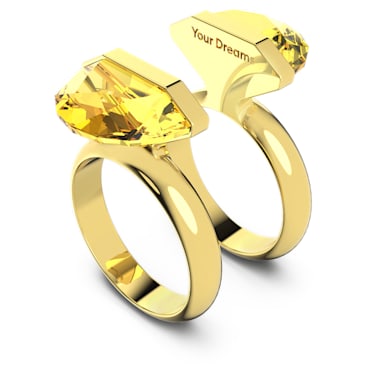 Lucent 戒指, 磁扣, 黄色, 镀金色调 - Swarovski, 5623773
