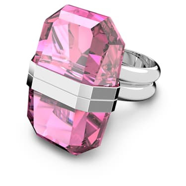 Lucent 戒指, 磁扣, 粉红色, 镀铑 - Swarovski, 5628502