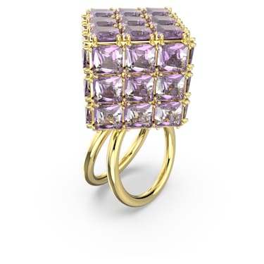 Curiosa 个性戒指, 方形切割, 紫色, 镀金色调 - Swarovski, 5629238