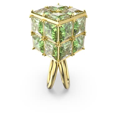 Curiosa 个性戒指, 方形切割, 绿色, 镀金色调 - Swarovski, 5630300