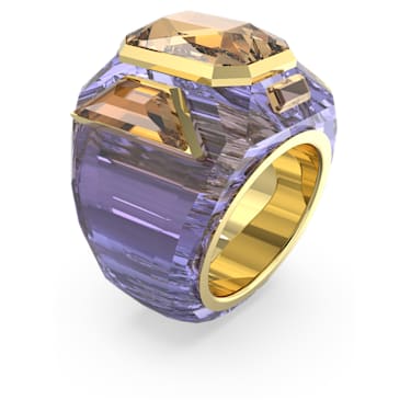 Chroma 个性戒指, 紫色, 镀金色调 - Swarovski, 5630320