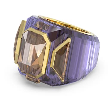 Chroma 个性戒指, 紫色, 镀金色调 - Swarovski, 5630321