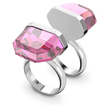 Lucent 戒指, 磁扣, 粉红色, 镀铑 - Swarovski, 5633634