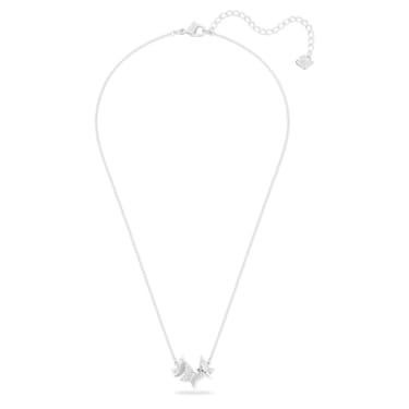 Lilia 项链, 蝴蝶, 白色, 镀铑 - Swarovski, 5636421