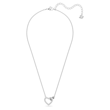 Lovely 项链, 心形, 白色, 镀铑 - Swarovski, 5636444