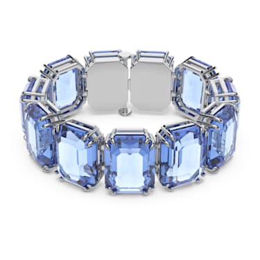 Millenia 手链, 超大仿水晶, 八角形切割, 蓝色, 镀铑 - Swarovski, 5638491