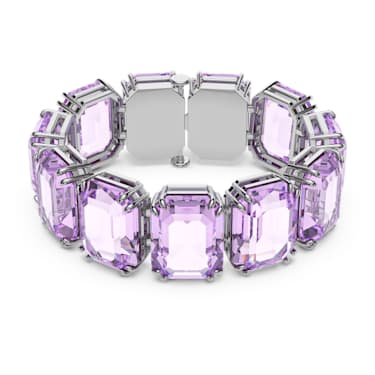Millenia 手链, 超大仿水晶, 八角形切割, 紫色, 镀铑 - Swarovski, 5638492