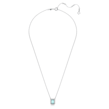 Millenia 项链, 八角形切割, 蓝色, 镀铑 - Swarovski, 5640289