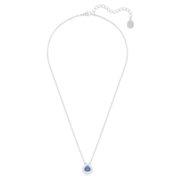 Millenia 项链, 三菱形切割, 蓝色, 镀铑 - Swarovski, 5640290