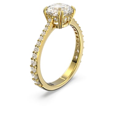 Constella 个性戒指, 圆形切割, 密镶, 白色, 镀金色调 - Swarovski, 5642623