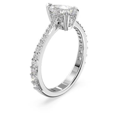 Millenia 个性戒指, 梨形切割，密镶, 白色, 镀铑 - Swarovski, 5642628