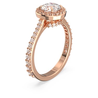 Constella 个性戒指, 圆形切割, 密镶, 白色, 镀玫瑰金色调 - Swarovski, 5642640