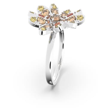 Eternal Flower 戒指, 花朵, 彩色, 镀铑 - Swarovski, 5642860