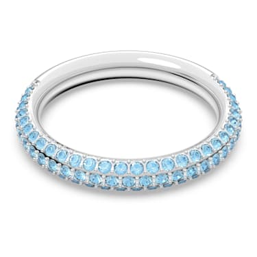 Stone 戒指, 蓝色, 镀铑 - Swarovski, 5642903