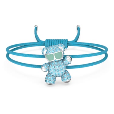 Teddy 手链, 熊, 蓝色, 镀铑 - Swarovski, 5642980