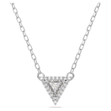 Ortyx 项链, 三角形切割, 白色, 镀铑 - Swarovski, 5642983