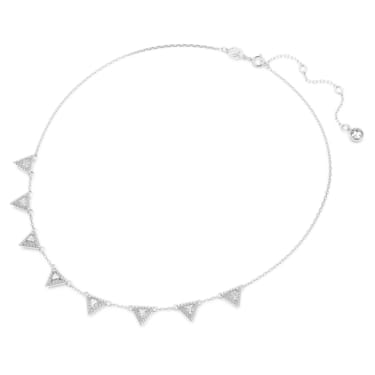 Ortyx 项链, 三角形切割, 白色, 镀铑 - Swarovski, 5643021