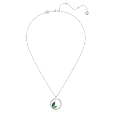 Dellium 项链, 圆形, 竹子, 绿色, 镀铑 - Swarovski, 5645370