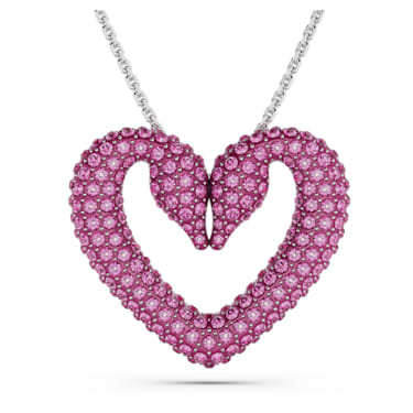 Una 链坠, 心形, 大号, 紫色, 镀铑 - Swarovski, 5646571