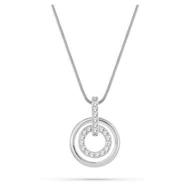Circle 链坠, 圆形, 白色, 镀铑 - Swarovski, 5646720