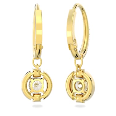 Swarovski Sparkling Dance 水滴形耳环, 圆形切割, 白色, 镀金色调 - Swarovski, 5646733